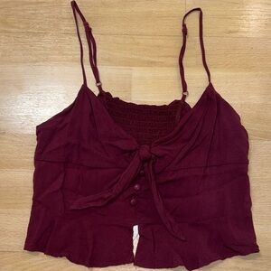 LA HEARTS burgandy top